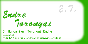 endre toronyai business card